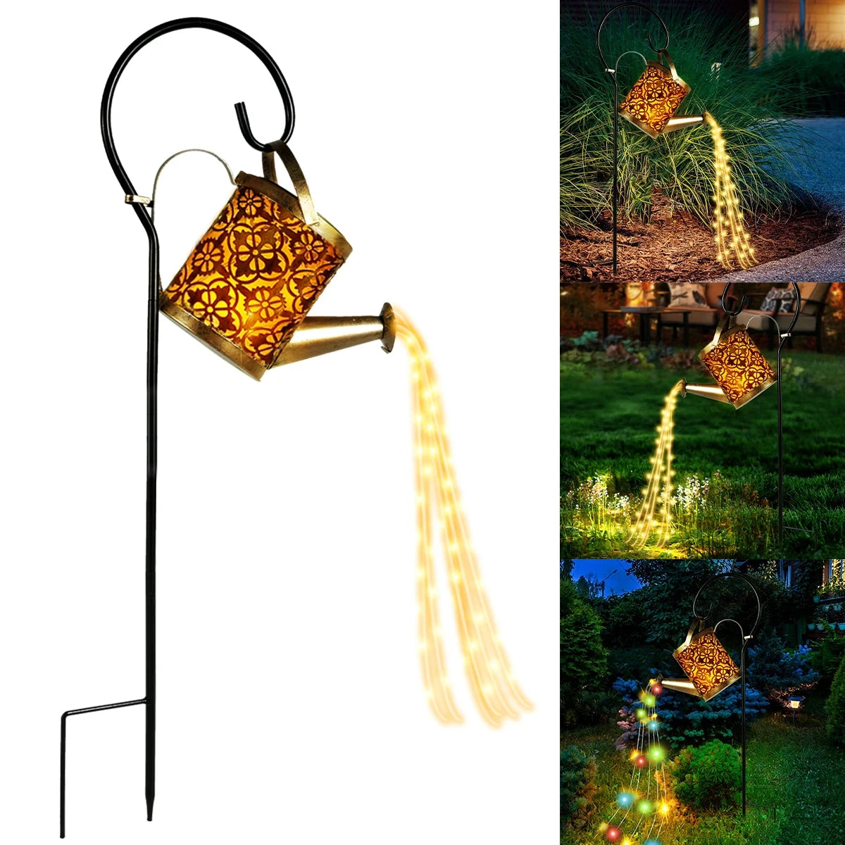 LED Solar Watering Can - Decorative Lamp for Garden and Outdoors