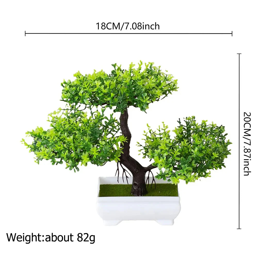 EcoDecor Artificial Bonsai Plant - Fake Flower Pot