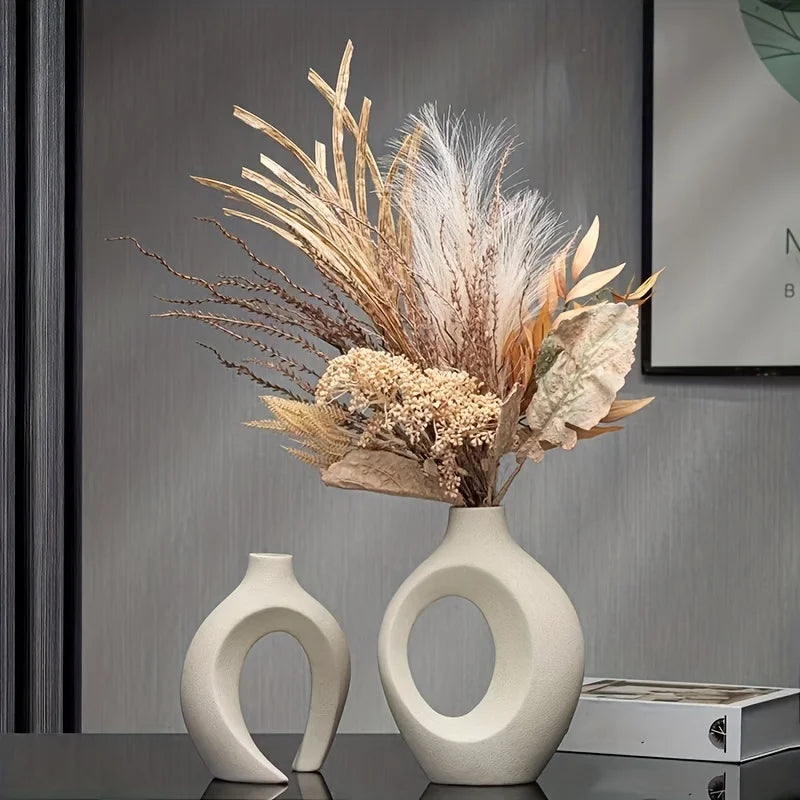 Set of 2 Modern Boho Ceramic Vases