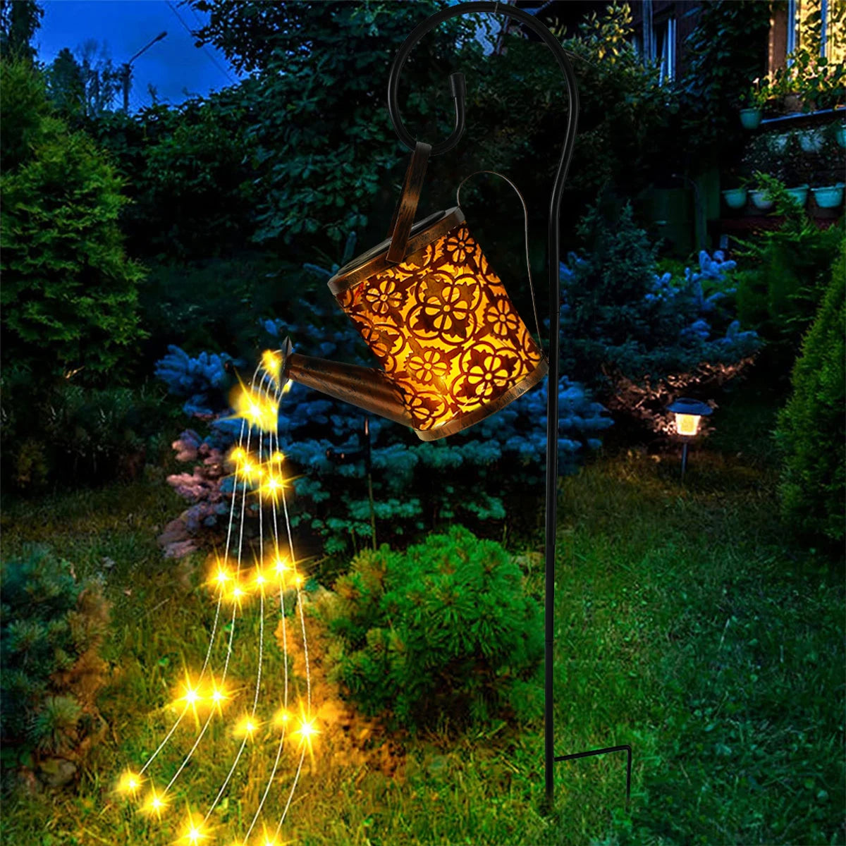 LED Solar Watering Can - Decorative Lamp for Garden and Outdoors