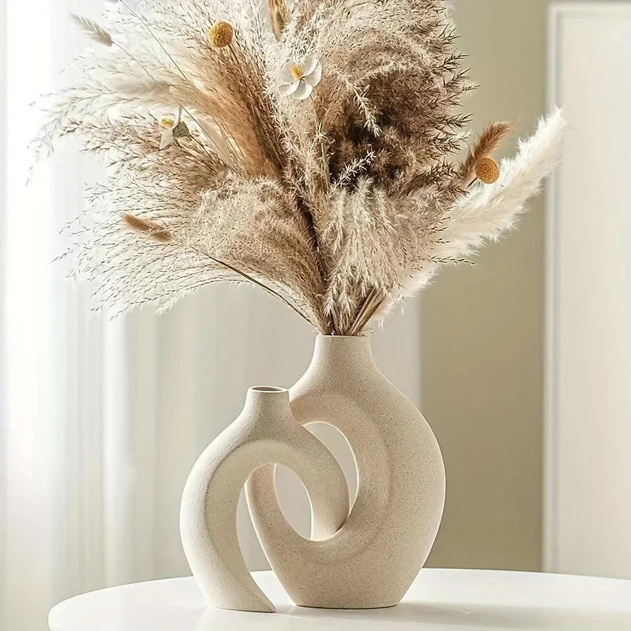 Set of 2 Modern Boho Ceramic Vases
