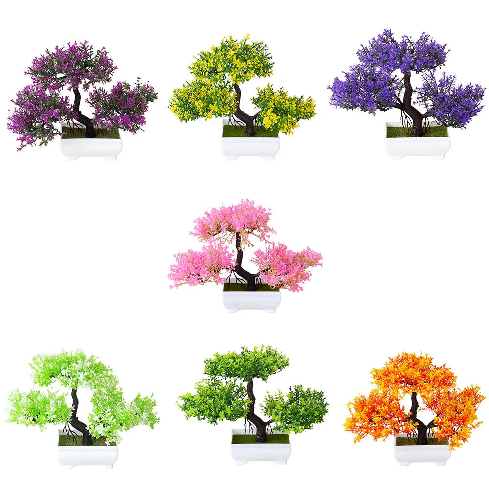 EcoDecor Artificial Bonsai Plant - Fake Flower Pot